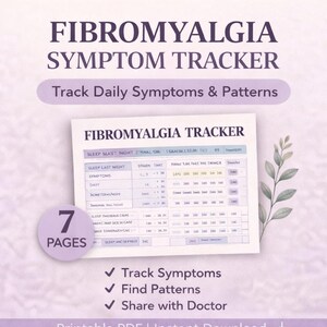 Fibromyalgia Symptom Tracker Bundle | Chronic Pain, Energy Log (PDF Download)