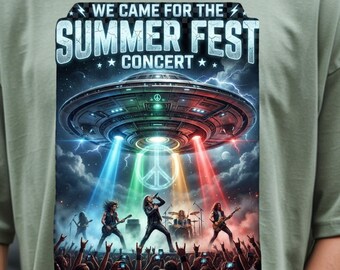 Summer Fest Concert Shirt, UFO Rock Band Tee, Sci-Fi Festival Shirt, Alien Music Graphic Tee, Heavy Metal Concert Shirt, Comfort Colors 1717