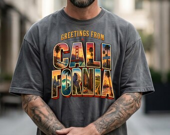 Greetings From California Shirt, Vintage California Travel Tee, Retro West Coast Graphic T-Shirt, California Gift