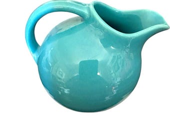 ヴィンテージ ホーマー・ラフリン ハーレクイン ターコイズブルー ノベルティボール ピッチャー クリーマー