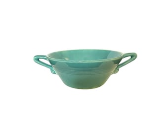 Seltene Vintage Homer Laughlin Fiesta Harlequin türkisblaue Cremesuppenschale, sehr guter Zustand