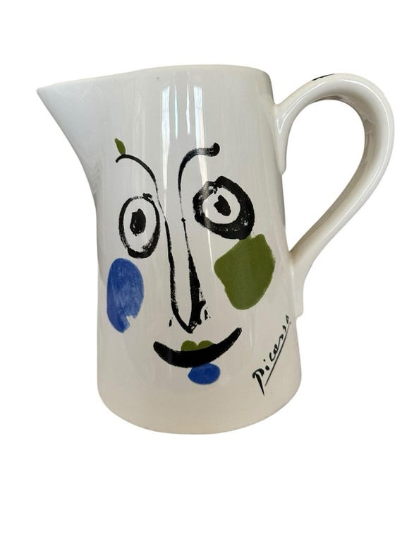 Picasso Ceramic Pitcher Living Face 1963 Masterpiece Editions LTD. *Read