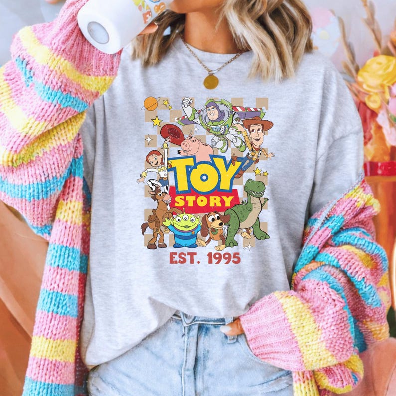 Toy Story Shirt, Disney Toy Story Sweatshirt, Woody Buzz Lightyear Shirt, Jessie Rex Hamm Alien Slinky Dog Shirt, Toy Story Est 1995 Shirt image 3