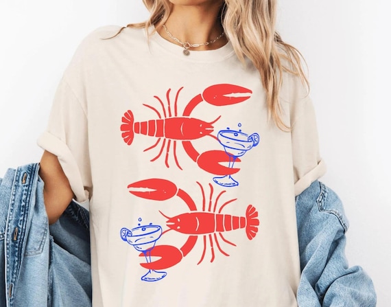 Lobster Margarita Shirt, Coastal Summer Tee, Beach Lobster Graphic Shirt, Funny Seafood Shirt, Nautical Summer T Shirt, Coastal Vacation Tee