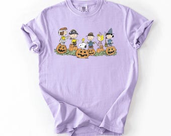 Comfort Colors® Halloween Shirt, Vintage Cartoon Pumpkin Patch Tee, Cute Spooky Season Fall T-Shirt, Halloween Gift