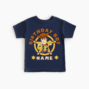 Toy Story Woody Birthday Custom Name Shirt for Boys | Custom Name Toy Story Cowboy Tee | Western Party Outfit for Kids zdjęcie 5