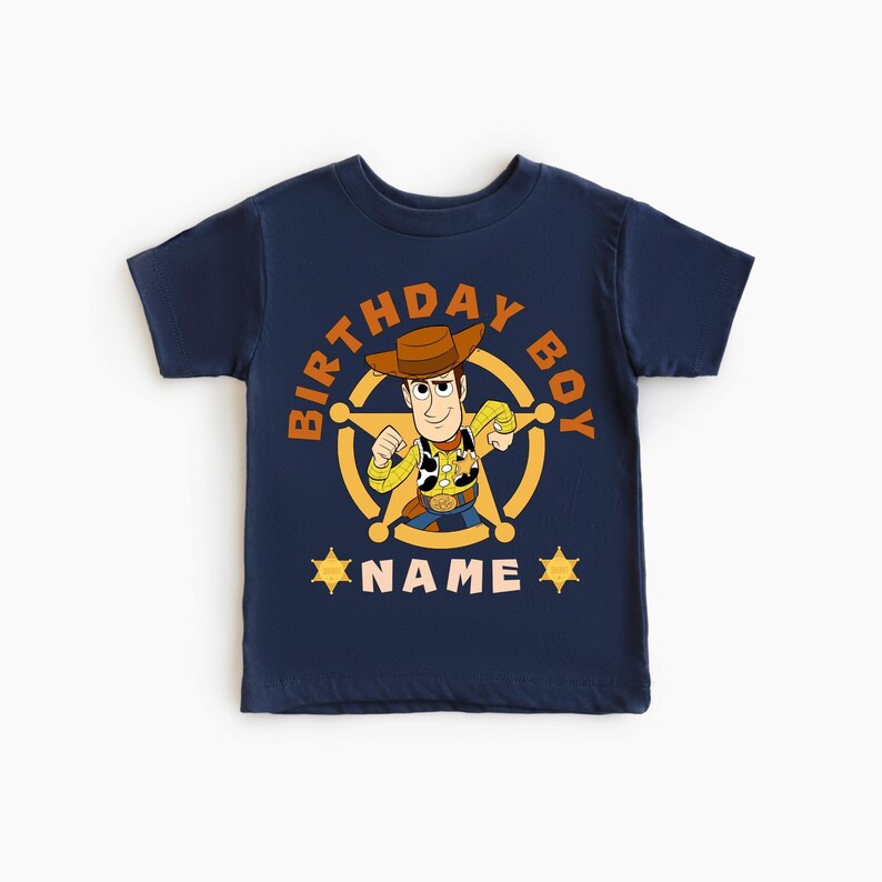 Toy Story Woody Birthday Custom Name Shirt for Boys | Custom Name Toy Story Cowboy Tee | Western Party Outfit for Kids zdjęcie 5