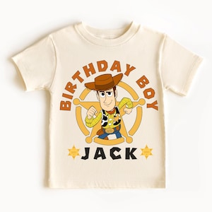 Toy Story Woody Birthday Custom Name Shirt for Boys | Custom Name Toy Story Cowboy Tee | Western Party Outfit for Kids zdjęcie 1