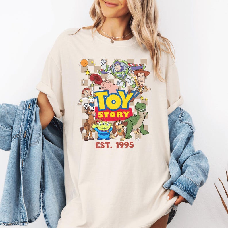 Toy Story Shirt, Disney Toy Story Sweatshirt, Woody Buzz Lightyear Shirt, Jessie Rex Hamm Alien Slinky Dog Shirt, Toy Story Est 1995 Shirt image 4