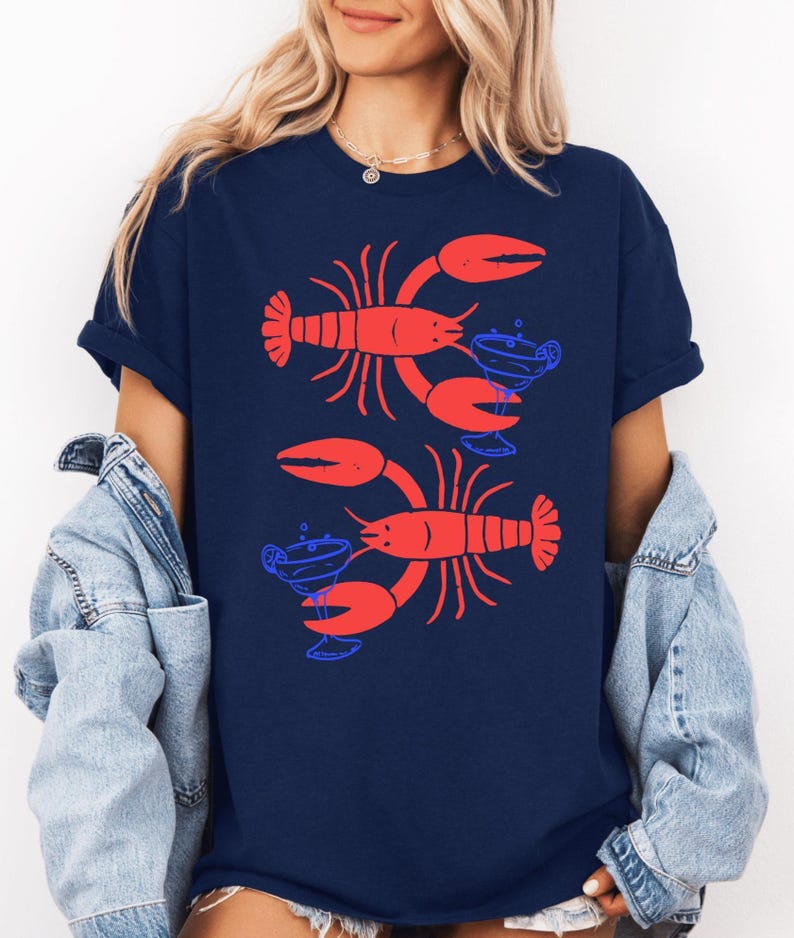 Lobster Margarita Shirt, Coastal Summer Tee, Beach Lobster Graphic Shirt, Funny Seafood Shirt, Nautical Summer T Shirt, Coastal Vacation Tee image 2
