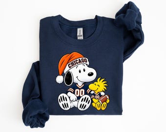 Chicago Christmas Football Shirt, Santa Chicago Sports Sweatshirt, Holiday Football Hoodie, Sunday Game Day Tee, Christmas Fan Gift