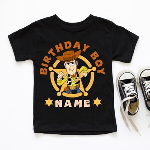 Toy Story Woody Birthday Custom Name Shirt for Boys | Custom Name Toy Story Cowboy Tee | Western Party Outfit for Kids zdjęcie 4