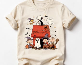Kids Cartoon Friends Halloween Shirt or Sweatshirt, Spooky Costume Party Tee, Pumpkin Trick or Treat Teacher Shirt
