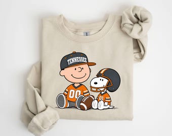 Tennessee Football Cartoon Shirt or Sweatshirt, Orange Game Day Fan Tee, Kids and Adult Football Gift