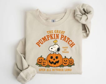 Pumpkin Patch Halloween Shirt or Sweatshirt, Cartoon Pumpkin Tee, Tricks and Treats Fall Shirt, October Gift