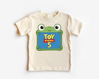 Toy Story 5 Shirt Kids Frog Movie Graphic Tee Cute Toddler Movie Top Animated Film Apparel Matching T-Shirt Theme Park Outfit