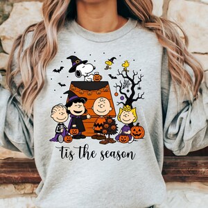 Halloween Puppy Friends Shirt, Vintage Comic Halloween Sweatshirt, Spooky Fall Dog Tee, Cute Trick or Treat Shirt, Cute Dog Halloween Outfit image 2