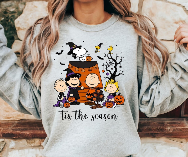 Halloween Puppy Friends Shirt, Vintage Comic Halloween Sweatshirt, Spooky Fall Dog Tee, Cute Trick or Treat Shirt, Cute Dog Halloween Outfit image 2