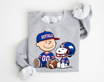 Buffalo Football Cartoon Shirt or Sweatshirt, Vintage Comic Style Football Tee, Cute Buffalo Gameday Sweatshirt, Buffalo Football Fan Gift