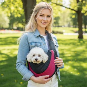 Pet Carrier Sling Bag for Small Dogs & Cats, Breathable Mesh Crossbody Puppy Carrier, Hands Free Travel Bag