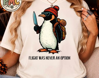 Funny Cat Png, Dark Humor Png, Cat Knife Design, Sarcastic Cat Gift, Flight Never Option, Sublimation Png Design, Digital Download Png