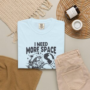 I Need More Space Shirt, Funny Introvert Tee, Space Raccoon Shirt, Anti Social Shirt, Funny Graphic Tee, Sarcastic Space Shirt Chambray