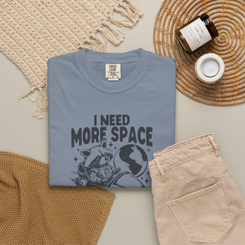 I Need More Space Shirt, Funny Introvert Tee, Space Raccoon Shirt, Anti Social Shirt, Funny Graphic Tee, Sarcastic Space Shirt Blue Jean