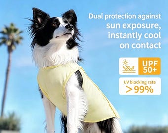 Dog’s cooling shirt/vest UPF50 sun protection many colors