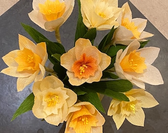 Beautiful Crepe Paper Dafffodil Bouquet
