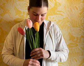crepe paper tulip bouquet