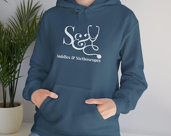 Classic Saddles & Stethoscopes Hoodie | Equestrians in Healthcare Merch | Gift for Horse Lovers in Healthcare