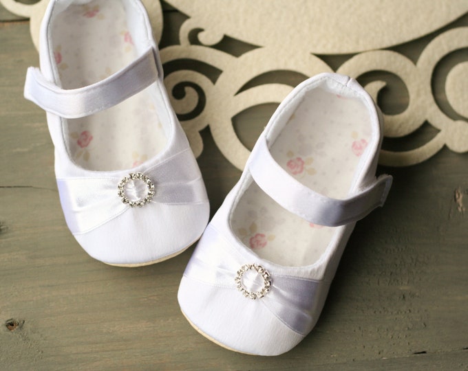 Rhinestone baby shoes White baby girl shoes baby dress Etsy