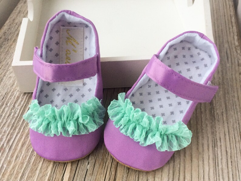 Little Mermaid Ariel Baby Shoes Purple Mint Baby Shoes - Etsy
