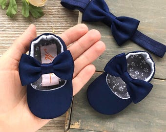 Navy blue baby girl shoes discount
