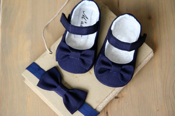 navy blue baby shoes