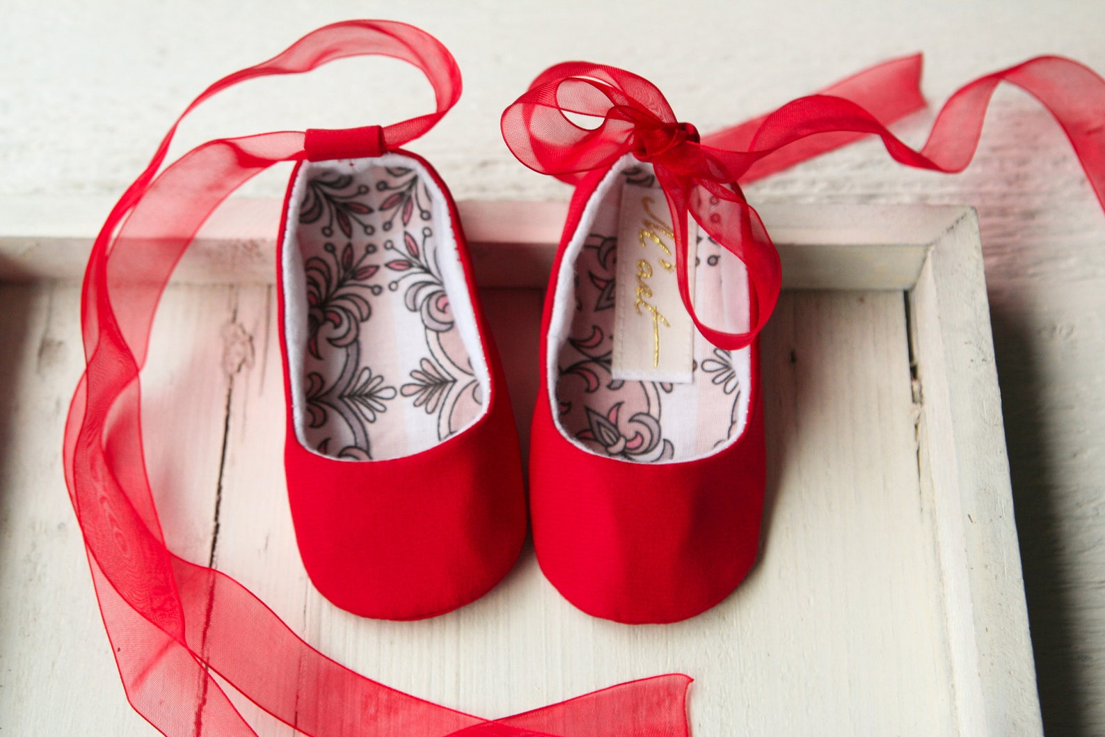 Red Baby Ballet Shoes Baby Ballerina Shoes Christmas Shoes Etsy