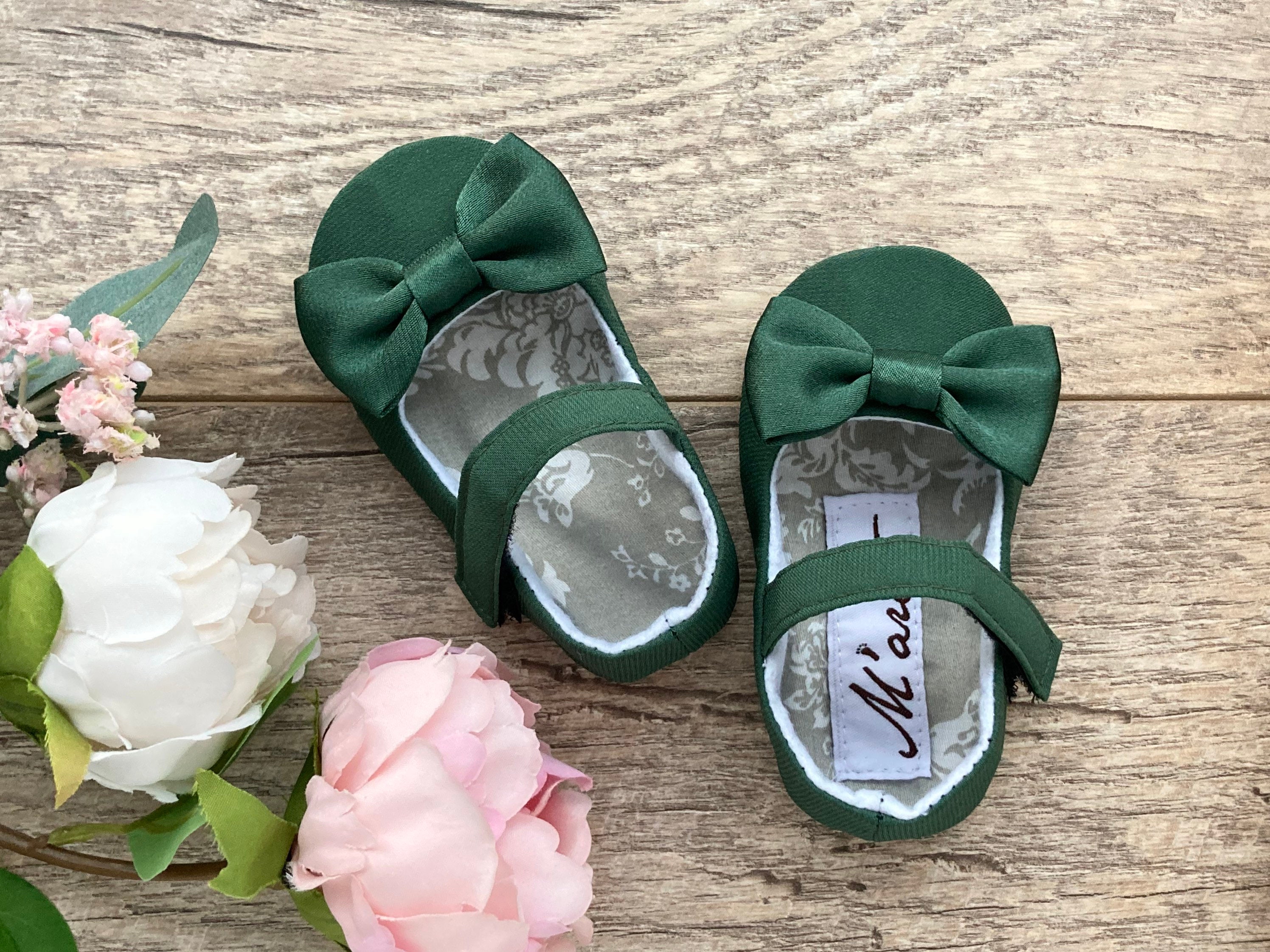 green baby girl shoes