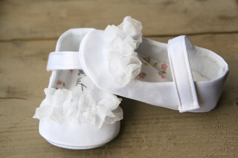 Christening shoes ivory satin baby girl baptism shoes White Etsy