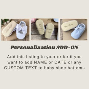 Personalisation ADD-ON / add name or date to baby shoe bottoms / Personalization upgrade