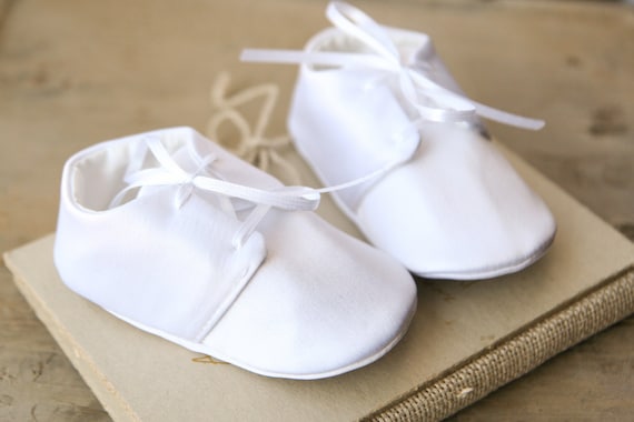 boys white christening shoes