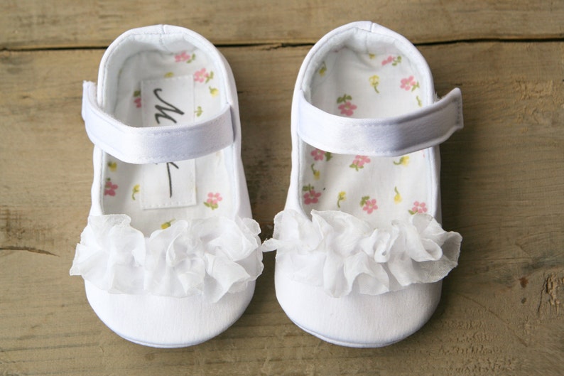 Christening shoes ivory satin baby girl baptism shoes White Etsy