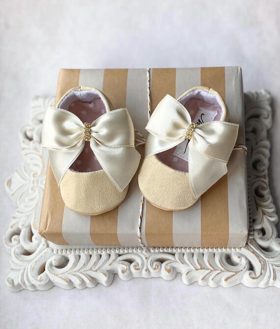 Champagne Gold Baby Girl Shoes, Toddler Gold Shoes, Jasmine Princess Dress  up Party Shoes, Wedding Flower Girl Shoes, Infant Bow Shoes - Etsy UK