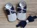 Navy blue and white baby boy shoes, baby moccasins, shoes and bow tie set, baby shower gift, new baby gift idea, toddler shoes slippers 