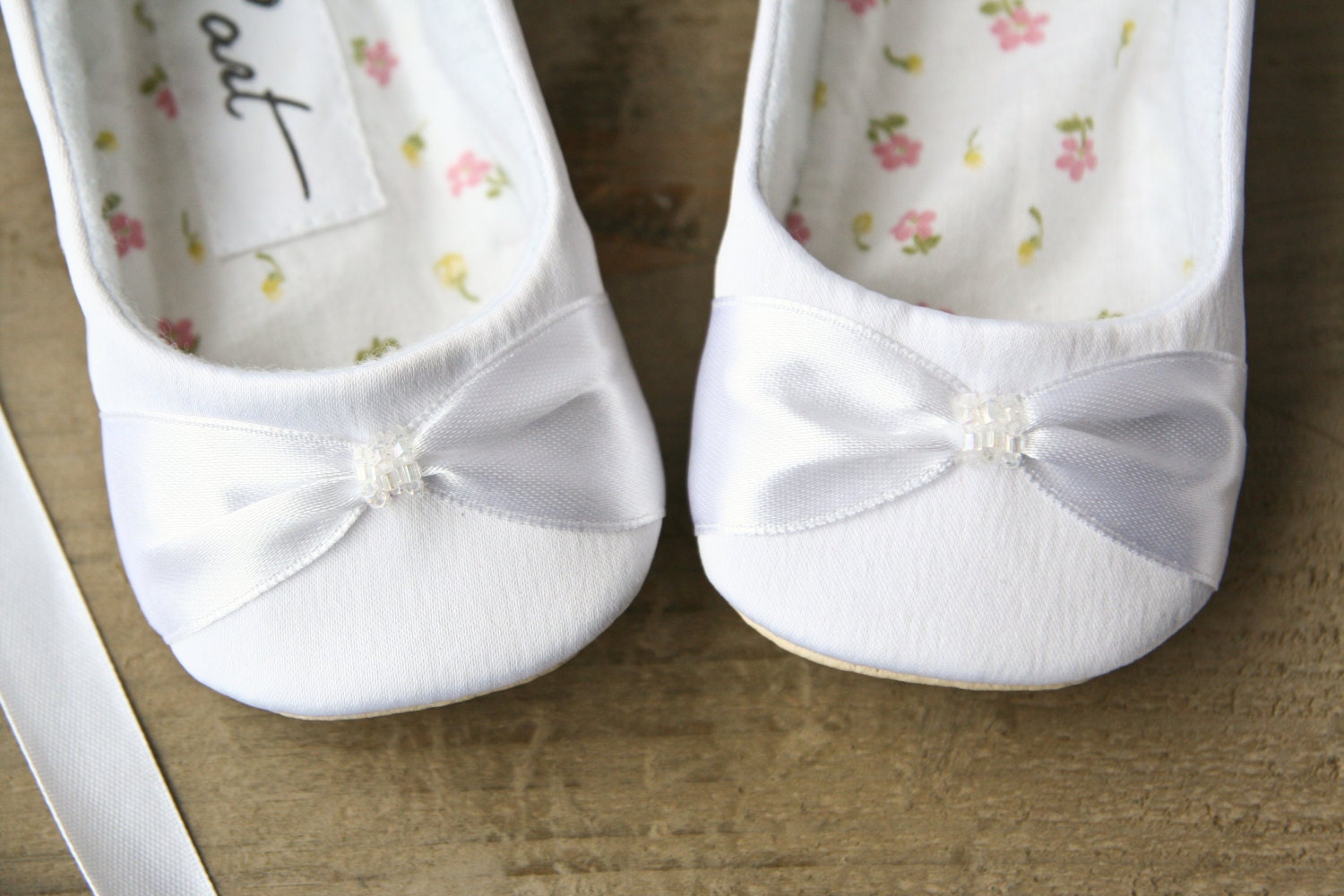 WHITE or IVORY satin baby shoes white ballerina shoes Etsy