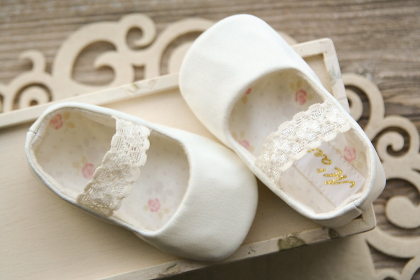 ivory baptism shoes