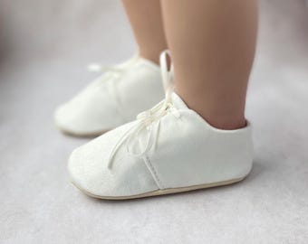 Ivory baby boy christening shoes, baptism shoes, white shoes for boys, blessing shoes, costume shoes, infant shoes, taufschuhe