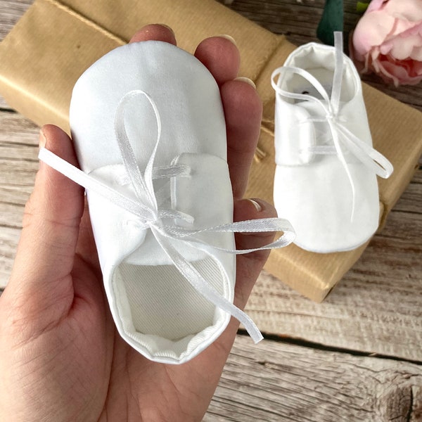 Baby boy baptism shoes, white boy shoes, Ivory christening outfit, satin shoes, blessing shoes, wedding shoes