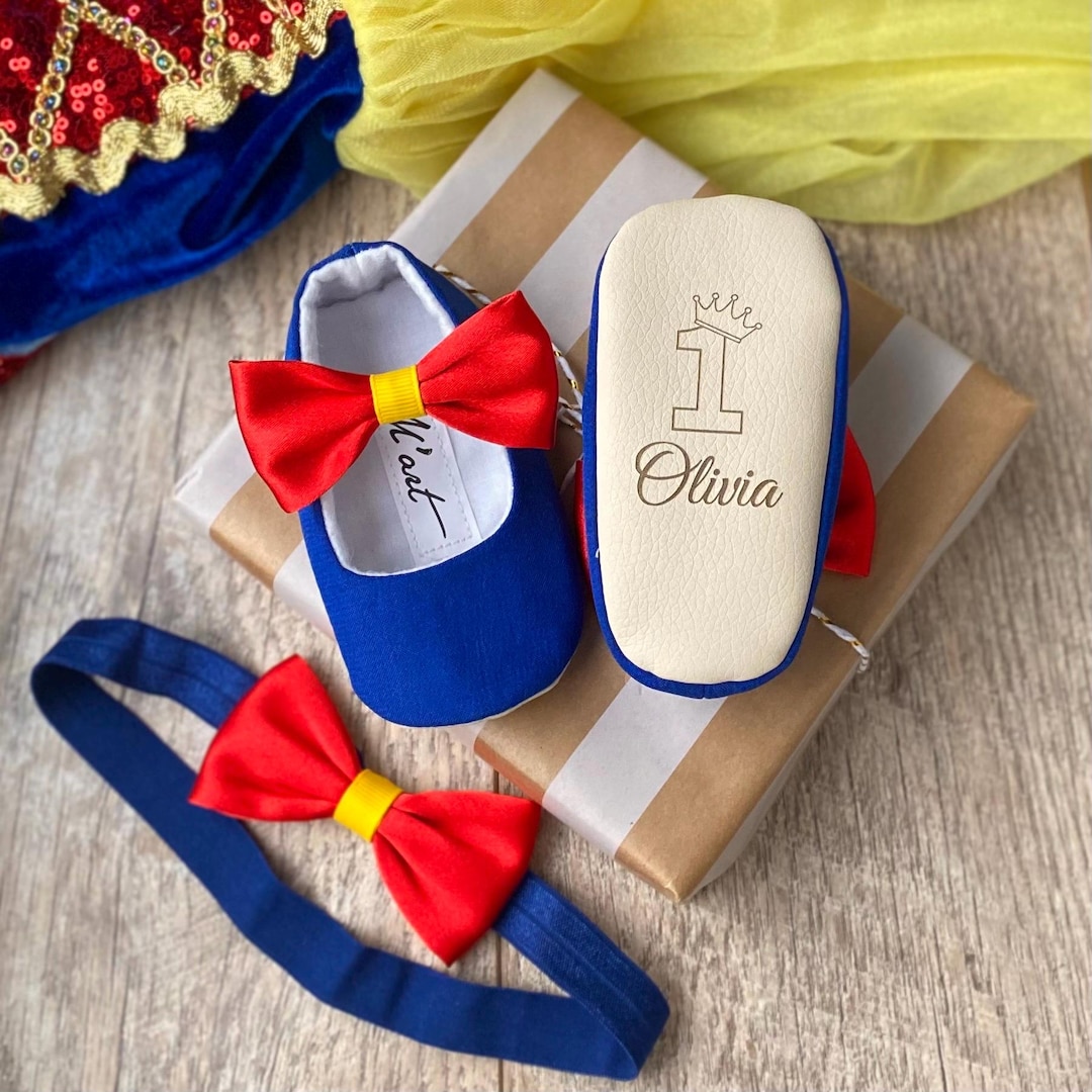 Snow White Baby Girl Shoes, PERSONALIZED 1st Birthday Girl Shoes ...