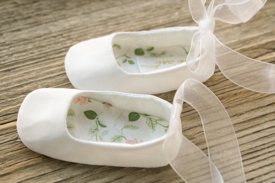 WHITE Baby Ballet Shoes IVORY Baby Ballerina Shoes Ivory Etsy