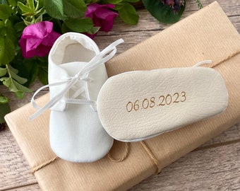 Personalised Ivory Baby Boy Christening Shoes Baptism Shoes White Shoes for Boys Blessing Shoes Infant Shoes Satin Monogram taufschuhe